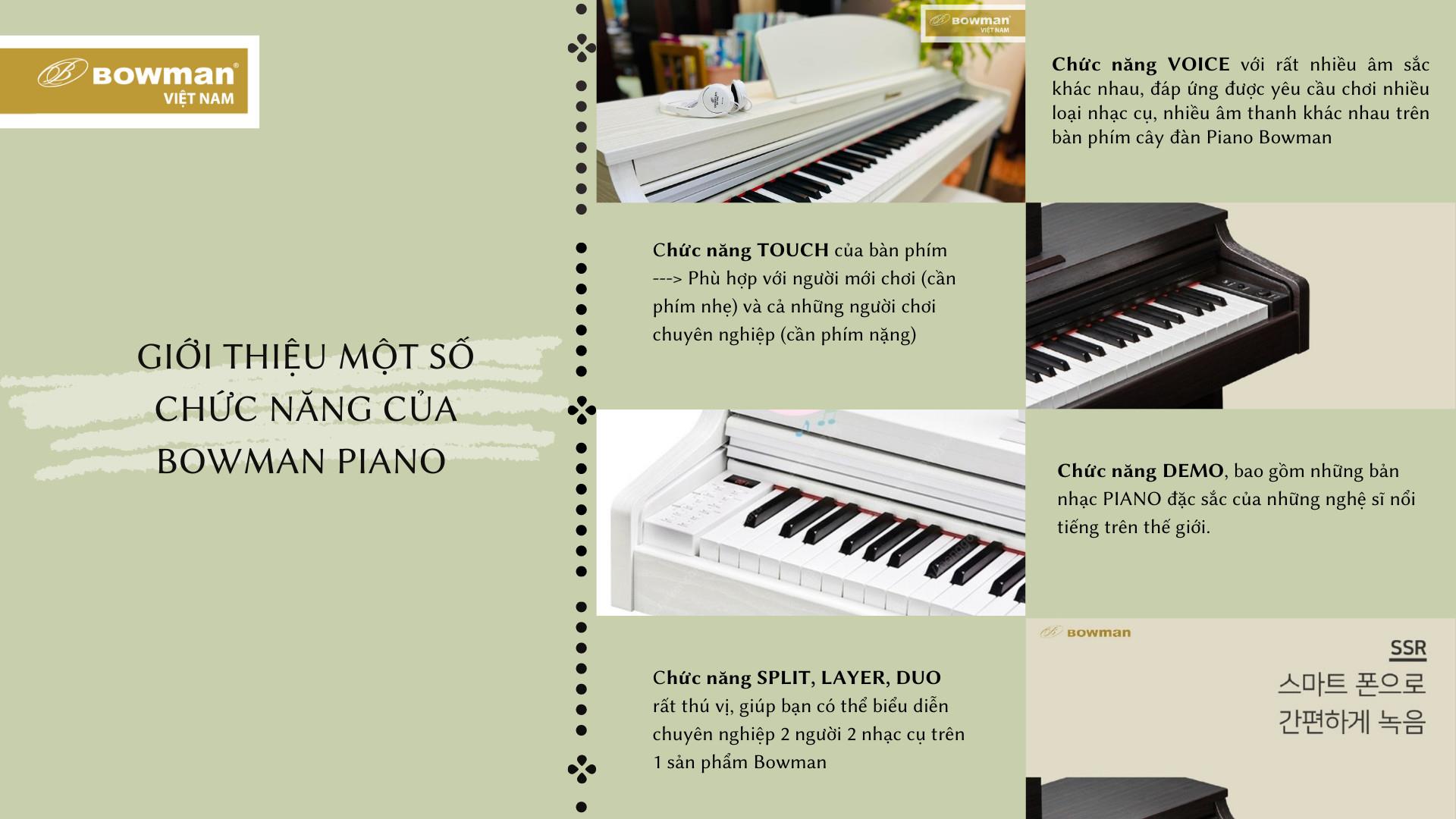 Những chức năng hội tụ trên Bowman PIANO